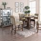 Nerissa Counter Ht 5Pc Dinette Set CM3840A-RPT in Rustic Oak