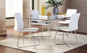 Michonne Dining Set 5Pc 122151 by Coaster with Glass Top [CRDS-122151-105503 Michonne]