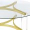 Janessa Coffee Table 3Pc Set 710068 Clear & Brass by Coaster