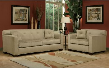 Cafe Microfiber Modern Sofa & Loveseat Set w/Optional Items [ABCS-5065]