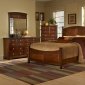 Cherry Finish Transitional Style Bed w/Optional Case Pieces