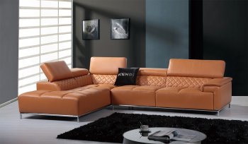 Citadel Sectional Sofa 8482 in Orange Half Leather by VIG [VGSS-8482 Citadel Orange]