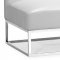 White Bycast Leather Contemporary Bench with One side Armrest