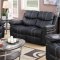 7270 Reclining Sofa in Black Bonded Leather w/Options