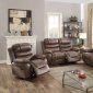 F6757 Motion Sofa in Dark Coffee Leatherette - Poundex w/Options