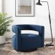 Spin Swivel Accent Chair in Midnight Blue Velvet by Modway