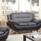 1074 Sofa in Grey & Black Faux Leather w/Options