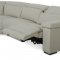 Palinuro Motion Sectional Sofa in Grey Full Leather by VIG