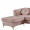 Eliana Sectional Sofa 660 in Pink Velvet Fabric by Meridian