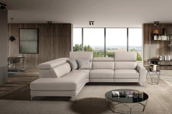 Point Sectional Sofa in Iris Leather by ESF [EFSS-Point]