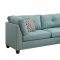 Laurissa Sectional Sofa w/Ottoman 54395 in Light Teal by Acme