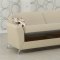 Beige Leatherette Modern Convertible Sofa Bed w/Optional Items