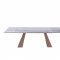 Vittorio Dining Table in Walnut w/Glass Top by Whiteline Imports