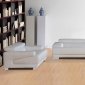 Melody Sofa & Loveseat in White Leather w/Options by Whiteline