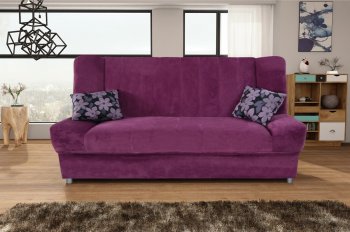 Natalia Sofa Bed in Purple Fabric by Skyler Design [SKSB-Natalia-Purple]