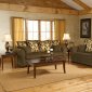 Ferris Chestnut Fabric Modern Living Room Sofa & Loveseat Set