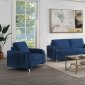 Wenona Sofa & Loveseat LV01774 in Blue Velvet by Acme w/Options