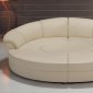 White Leather Modern Sectional Sofa w/Table & 2 Ottomans