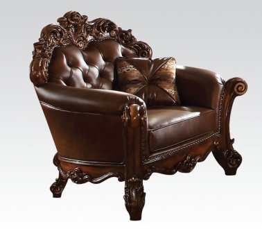 Vendome Chair 52003 in Brown Leatherette by Acme w/Optional Item