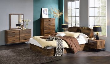 Hestia Bedroom Set BD00542Q in Walnut by Acme w/Options [AMBS-BD00542Q Hestia]