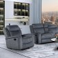 U6024 Motion Sofa & Loveseat Set in Dark Gray Fabric by Global