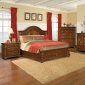 Rich Cherry Elegant Classic Bedroom w/Hand Carving Details