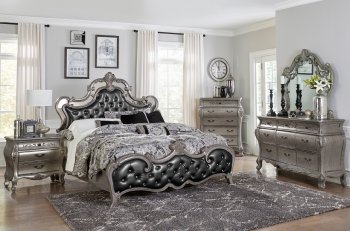 Brigette Bedroom 1681 in Silver-Gray by Homelegance w/Options [HEBS-1681-Brigette]