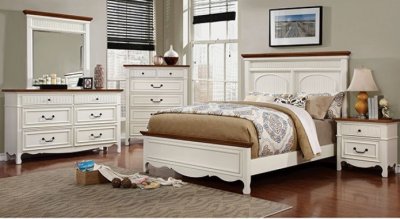 Galesburg CM7040 Bedroom in Cherry & White Finish w/Options