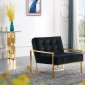 Pierre Accent Chair 523 in Black Velvet Fabric by Meridian