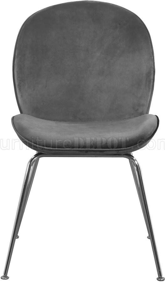 Paris Dining Chair 786 Set of 4 Grey Velvet Fabric by Meridian