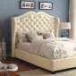 Monroe CM7016IV Upholstered Bed in Ivory Leatherette