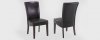 Brown Bycast Leather Set of 2 Modern Montecito Dining Chairs