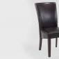 Brown Bycast Leather Set of 2 Modern Montecito Dining Chairs