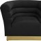 Bellini Sofa 669 in Black Velvet Fabric by Meridian w/Options