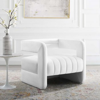 Range Accent Chair in White Velvet by Modway [MWAC-3920 Range White]