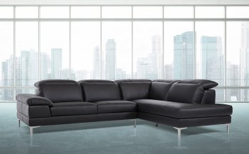 Carnation Sectional Sofa 1872 in Black Eco-Leather by VIG [VGSS-1872 Carnation Black]