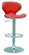 Red & Chrome Set of 2 Modern Swivel Barstools w/Metal Footrest