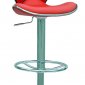 Red & Chrome Set of 2 Modern Swivel Barstools w/Metal Footrest