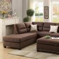 F7613 Sectional Sofa 3Pc in Chocolate Fabric by Boss