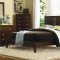 Deep Brown Finish Modern Bed w/Optional Casegoods