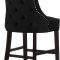 Hannah Counter Stool 775 Set of 2 Black Velvet Fabric - Meridian