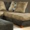 Two-Tone Kalahari Ash Fabric Modern Sectional Sofa w/Ottoman