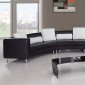 Black & White Ultra Bonded Leather Modern 4Pc Sectional Sofa