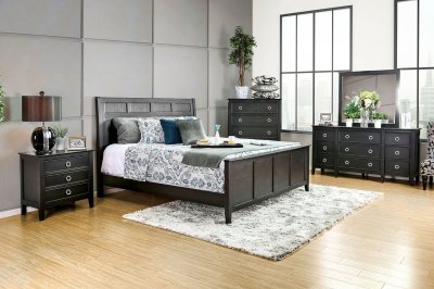 Arabelle CM7481 Bedroom in Wire-Brushed Black Finish w/Options