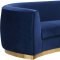 Julian Sofa 620 in Navy Velvet Fabric by Meridian w/Options