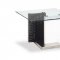 Two-Tone Black & White Stylish Coffee Table W/Clear Glass Top