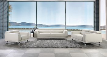 Brustle Sofa Set 3Pc 8334 in Light Grey Eco-Leather by VIG [VGS-8334 Brustle Light Grey]