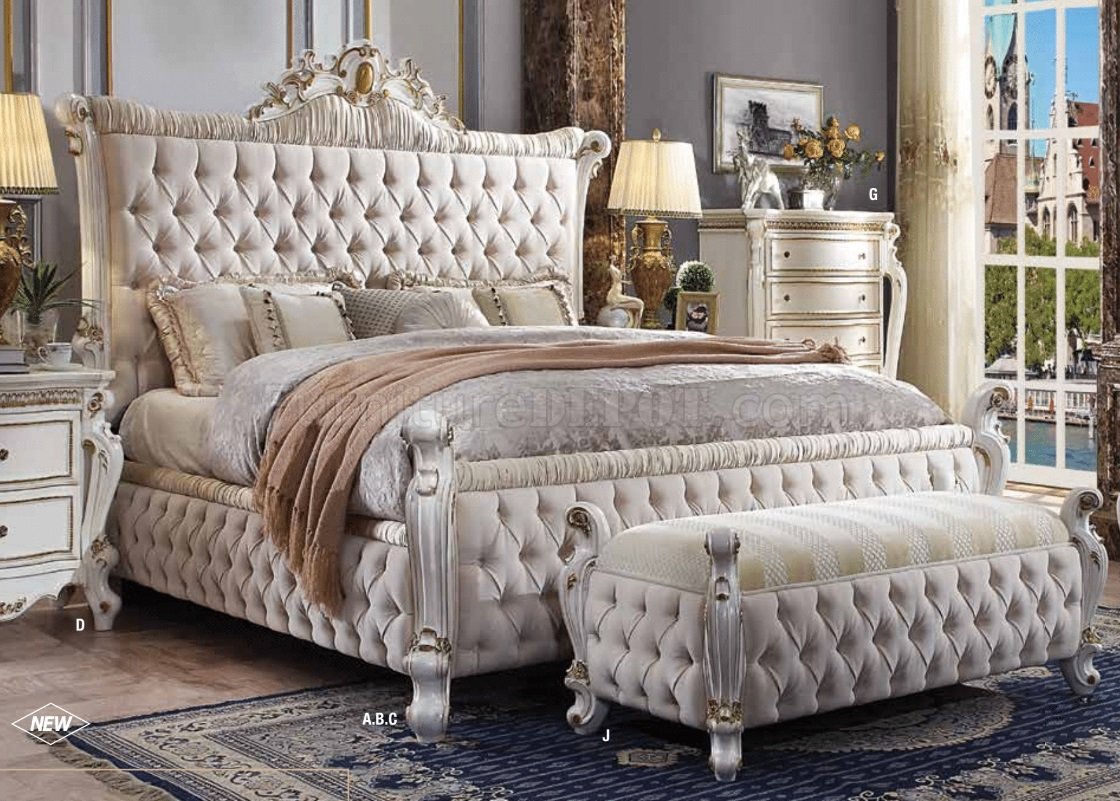 Picardy Bedroom 27880Q in Antique Pearl by Acme w/Options