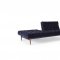 Oldschool Styletto Sofa Bed in Navy by Innovation w/Wooden Legs