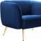 Harlow Sofa 685 in Navy Velvet Fabric by Meridian w/Options